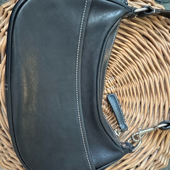 Coach Demi Hobo Legacy Hampton Leather Y2K Black Small Shoulder Bag # 7593 - Picture 4 of 11